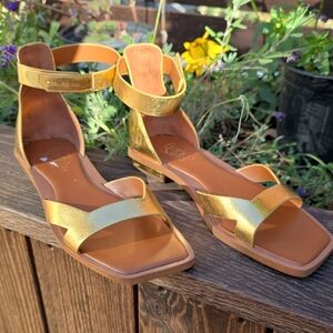 Franco Sarto Metallic Gold Sandals